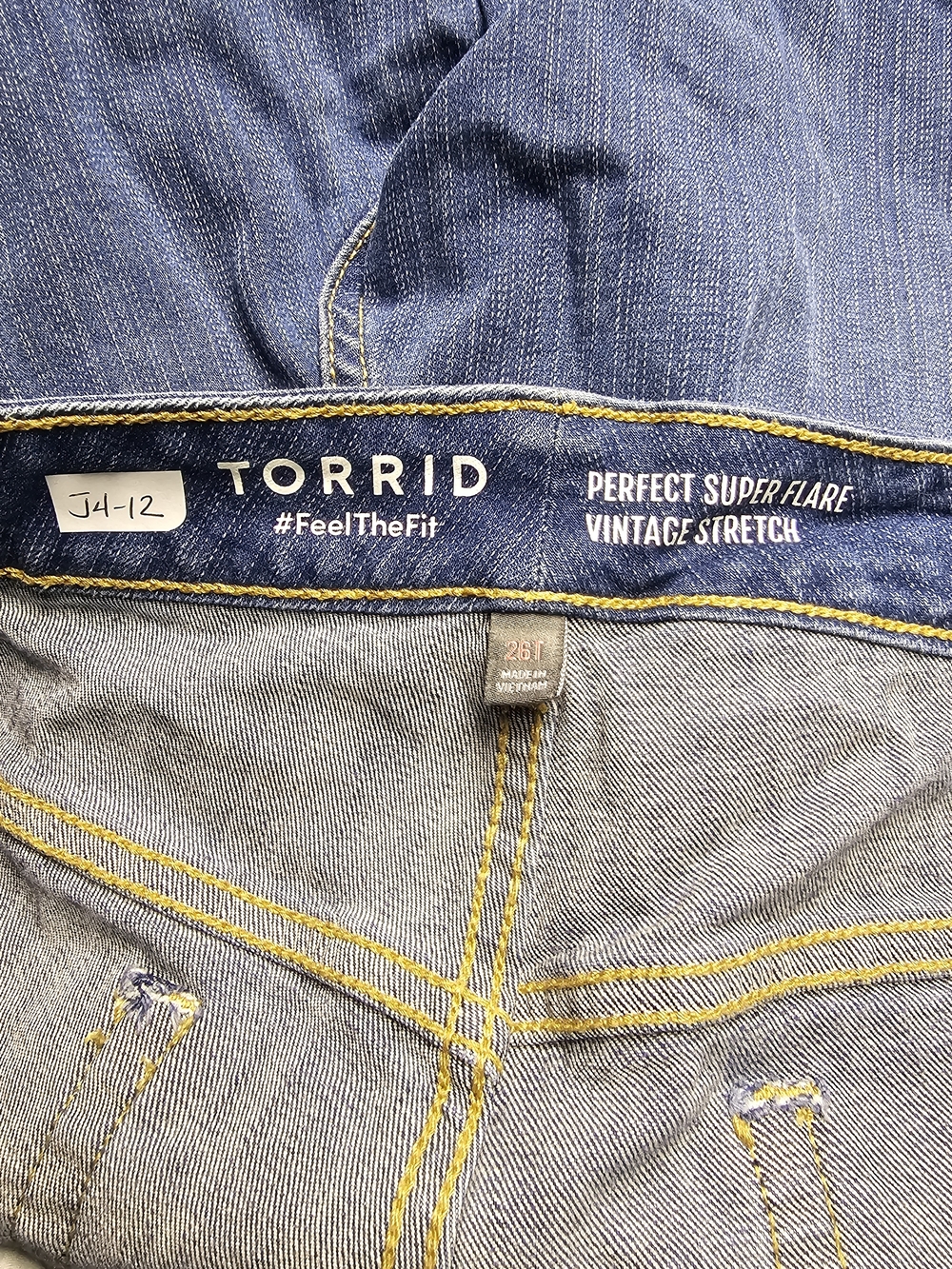 torrid Blue Distressed Flare Jeans *TALL* - Picture 4 of 4